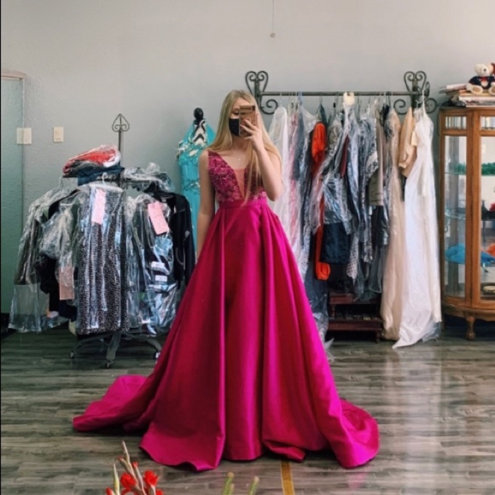 pink jovani pageant gown